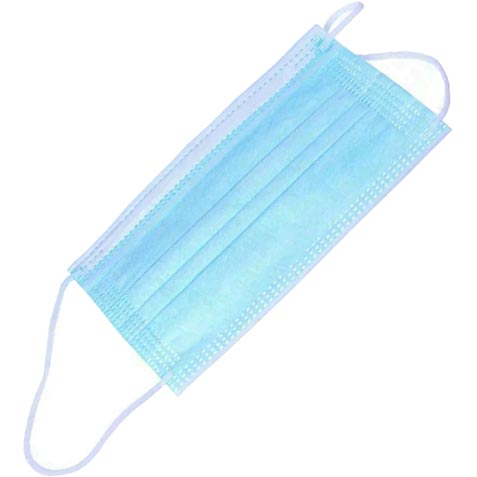 Маски SafeMed одноразові 3 шарові блакитні 50 штук