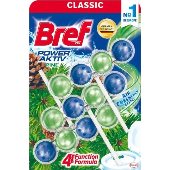 Засіб BREFдля чистки туалетаХвойна свіжість3 х 4 кульки (3 х 50 г)